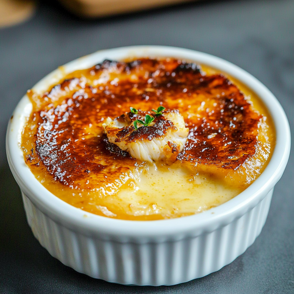 Serving Crab Brulee