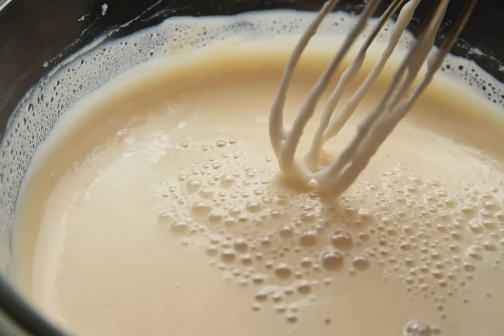 Whisk Together the Crab Brulee Custard Base