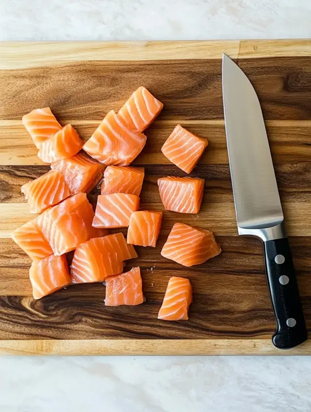 pieces of fresh salmon 