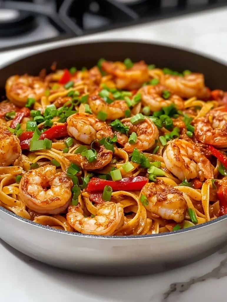 Combine Everything to finalizing cajun shrimp pasta